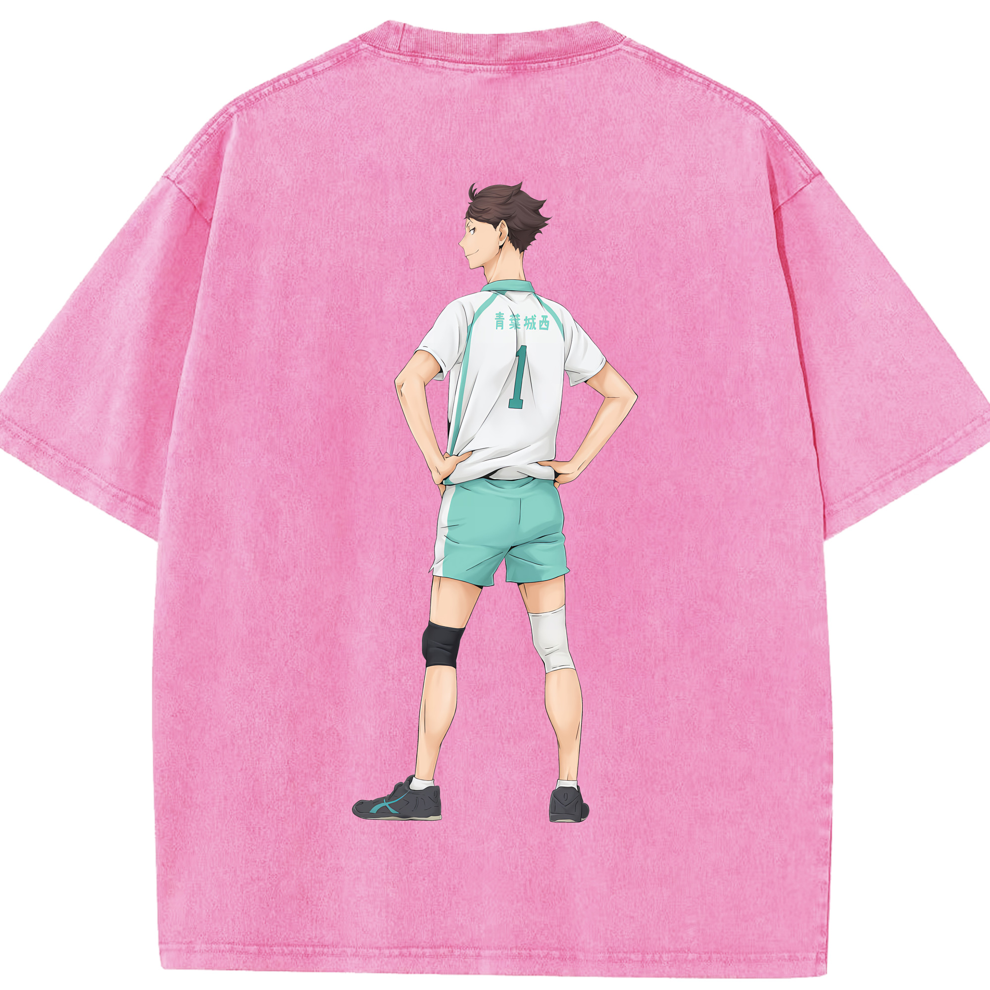 （画像用） ハイキュー!! Haikyu!! 綿100% ヴィンテージ風 半袖Tシャツ（背面プリント）